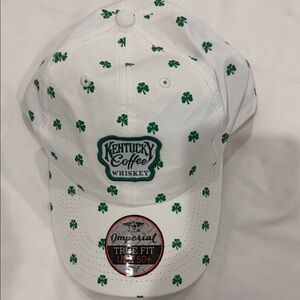 Kentucky Coffee Whiskey White & Green Shamrock Baseball Cap